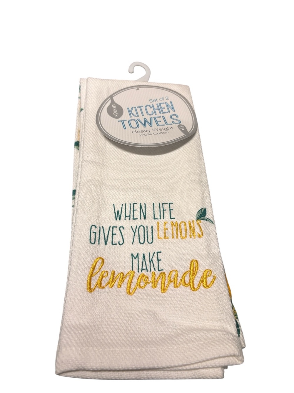 Sleeping Partners Set of 2 Lemon Kitchen Towels Make Lemonade
